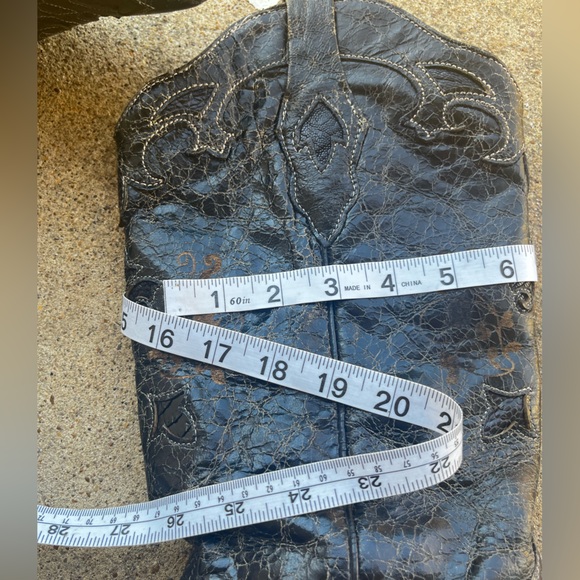 Corral Distressed Black Embroidered Heeled Boots - Picture 13 of 16